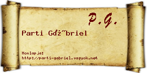 Parti Gábriel névjegykártya